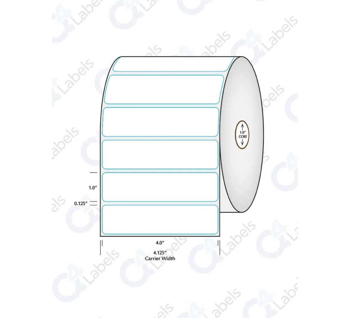 4” x 1” Permanent Thermal Transfer Labels 1 Q4L-TT4X1-1